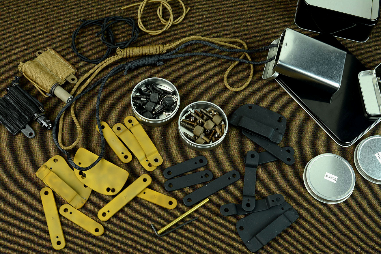 "PJ-CT" accessories, hardware, fasteners, and fittings, showing a huge array of options in both black and coyote tan
