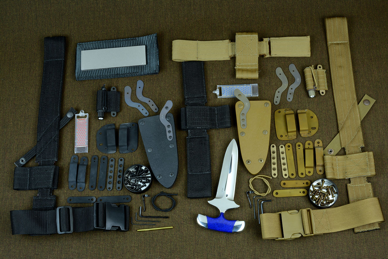 "Vindicator" with complete tactical sheath kits in black and coyote