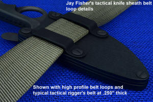 Jay Fisher's tactical sheath accessory: high profile with rigger's belt