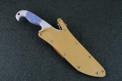 "Arcturus" with coyote brown locking sheath in double thickness kydex, anodized alumnium, stainless steel fasteners