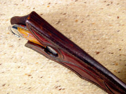 "Argiope" sheath edge detail. Multiple welt sheath is thick, stout, and strong, with welts over 3/4" thick at mouth. 