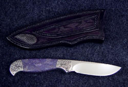 "Aurora" (Reverse View) Note full tooling on rear of sheath with inlay of lizard skin