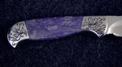 "Aurora" Obverse handle side details. Beautiful Dumortierite Gemstone handle