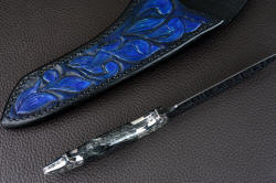 "Carina" inside handle tang view. All surfaces rounded, contoured, polished and comfortable.