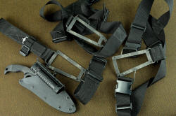 "Chronos" knife, sheath, and modular sheath wearing system in all black