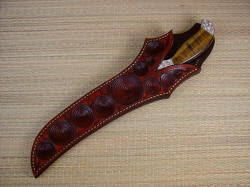 "Deimos" sheathed view. Sheath is protective, yet displays the gemstone handle. 