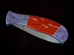 "Elysium" obverse side view, folded. Knife is exotic and beautiful materials, meticulously hand-crafted