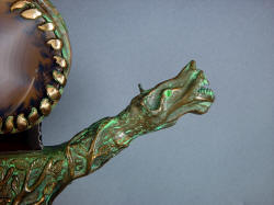 "Lycaon" sword guard bronze detail, hand-cast in Sharp Instinct Studio from original clay sculpture