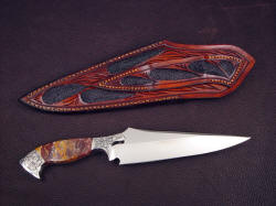 "Malaka" reverse side view. Note full inlays on sheath back and belt loop