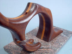 "Manya" inside carving detail. Stand is three pieces of hardwood