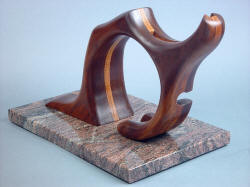 "Manaya" base sculpture view. Ratios of base are the golden ratio, echoed in stand position and size.