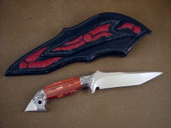 "Mercurius Magnum" reverse side view. Note artisitic carved inlays in rear of sheath and belt loop.