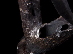 "Morta" knife stand detail, cast bronze by lost wax process, hand carved detail