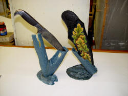 "Morta" Wax models fittted to knife and sheath for casting in bronze with lost wax casting
