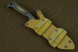 "PJLT" sheated view, sheath fitted with horizontal belt loop plates for behind the back wear