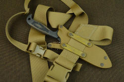 "PJLT" fitted on Sternum harness plus, in 2" and 1" nylon webbing frame, Acetyl quick release buckles, rigidly clamped to sheath