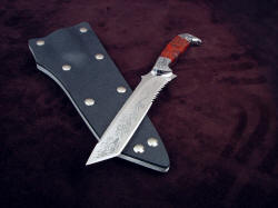 "PJLT Dragon" blade tip detial. The tanto point is versatile and strong
