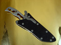 "PJSK Viper" sheathe view. Sheath is a true advancement, hybird tension-locking, with all corrosion resistant construction
