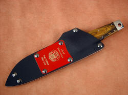 USAF Pararescue "Paraeagle" sheathed view. Sheath is deep and tension fit for secure holding of the knife.