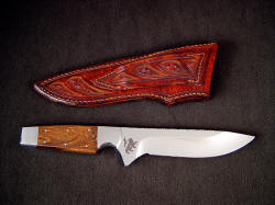 "Paraeagle" reverse side view. Note hand-carving and tooling on rear of sheath including belt loop