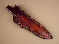 "Paraeagle" sheathed view. Sheath is deep yet allows simple extraction of knife. 
