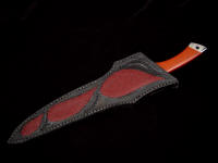 "Patriot" sheathed view. Sheath is deep yet allows plenty of handle available for extraction.
