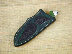 "Pherkad" sheathed view with large stingray skin inlays in sheath face