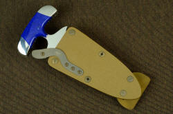 "Vindicator" tactical counterterrorism knife, front side mounting details of horizontal belt loop plates