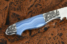 Blue lace agate from Namibia is a very hard and tough agate, this one lightly enhance with blue highlights