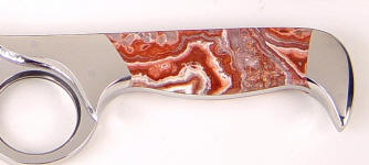 Crazy Lace Agate gemstone knife handle