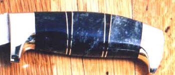 Indian Green Moss agate on hidden tang with ebony hardwood