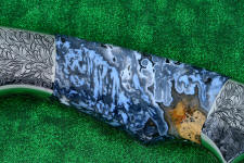 Rare pattern of blue-gray moss agate from Texas is hard, tough and durable