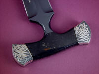 Australian Black Jade on push dagger knife handle