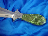 British Colombian Jade gemstone custom knife handle