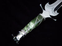 Nephrite Jade wire wrapped hidden tang dagger, athane handle