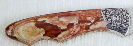 Antelope Jasper oriented by cutting with the grain makes interesting patterns