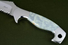 Cloud Jasper is strong and tough, and will absolutely outlast the rest of the knife!