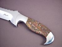Leopard Skin Jasper is a tough, durable, brightly finishing gemstone, great for fine knife handles