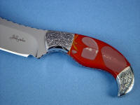 Noreena Jasper gemstone custom knife handle by Jay Fisher