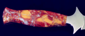 Polvadera Jasper with bright reds in brecciated, fused pattern
