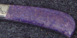 Purple Jasper gemstone on fine handmade knife