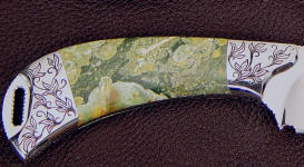 Rain Forest jasper gemstone; colors of jasper other than red are more common