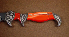 Red River Jasper gemstone custom handmade knife handle by Jay Fisher