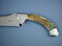 Seagrass jasper gemstone handmade knife handle by Jay Fisher