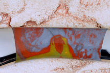 Very hard, durable and lustrous finish on this colorful sunset jasper from Mexico