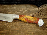 Sunset Jasper Gemstone knife handle on full tang knife by Jay Fisher
