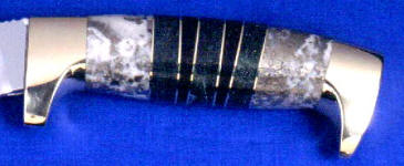 Quartz with Pyrite, Aventurine gemstone with ebony hardwood  hidden tang custom handmade knife handle