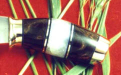 Milky Quartz, Mahogany Obsidian hidden tang gemstone knife handle