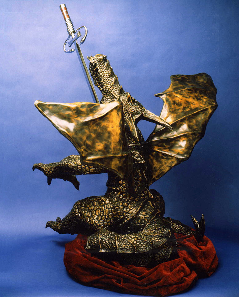 "Dragonslayer- The taste of steel" knife sculpture dedicated to curing pediatric cancers