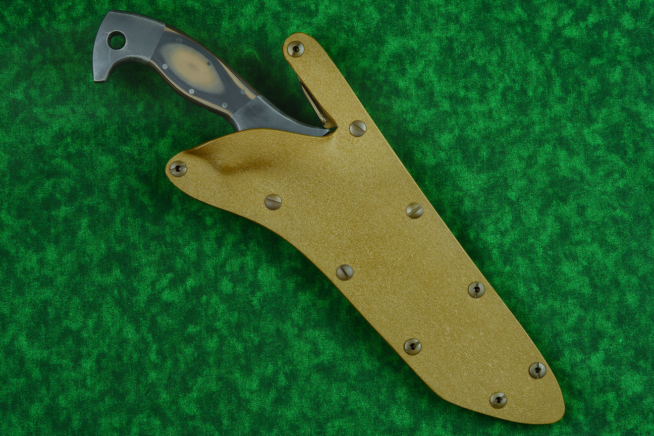 Locking sheath version 2.0 by Jay Fisher, positively locking knife in rigid sheath with thumb rise engagement